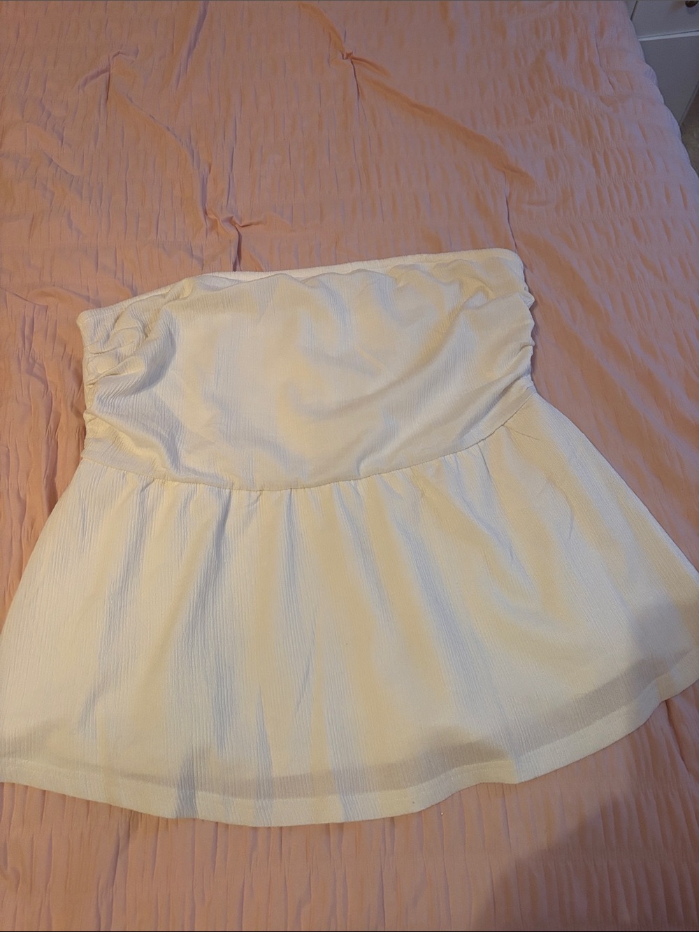 Strapless White Circle Skirt - Flared Skater Style